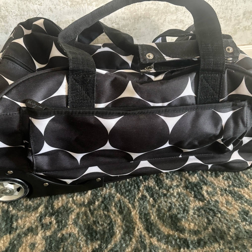 Thirty-One Black and White Patterned Travel Bag